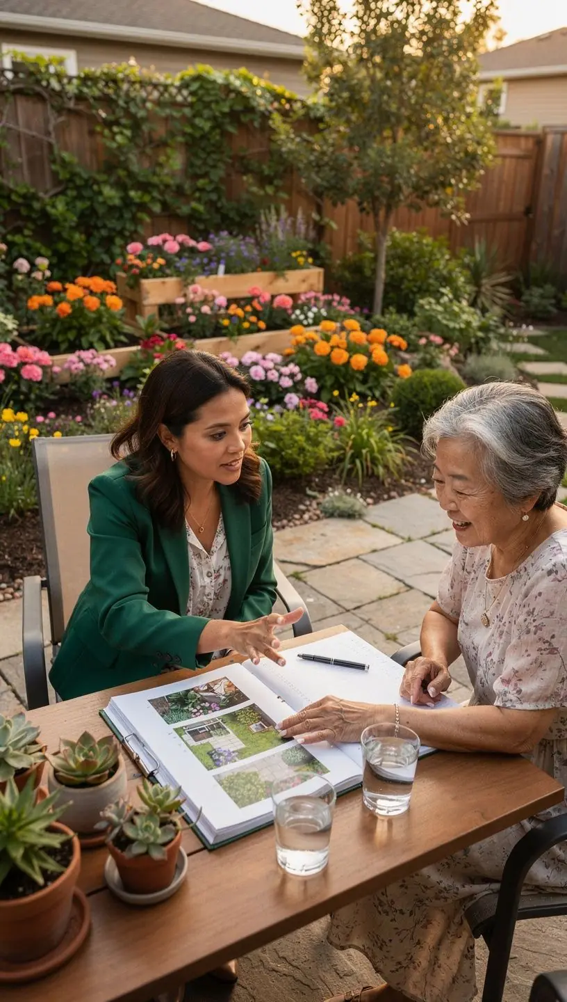 Hardscaping elements enhancing small-scale garden design
