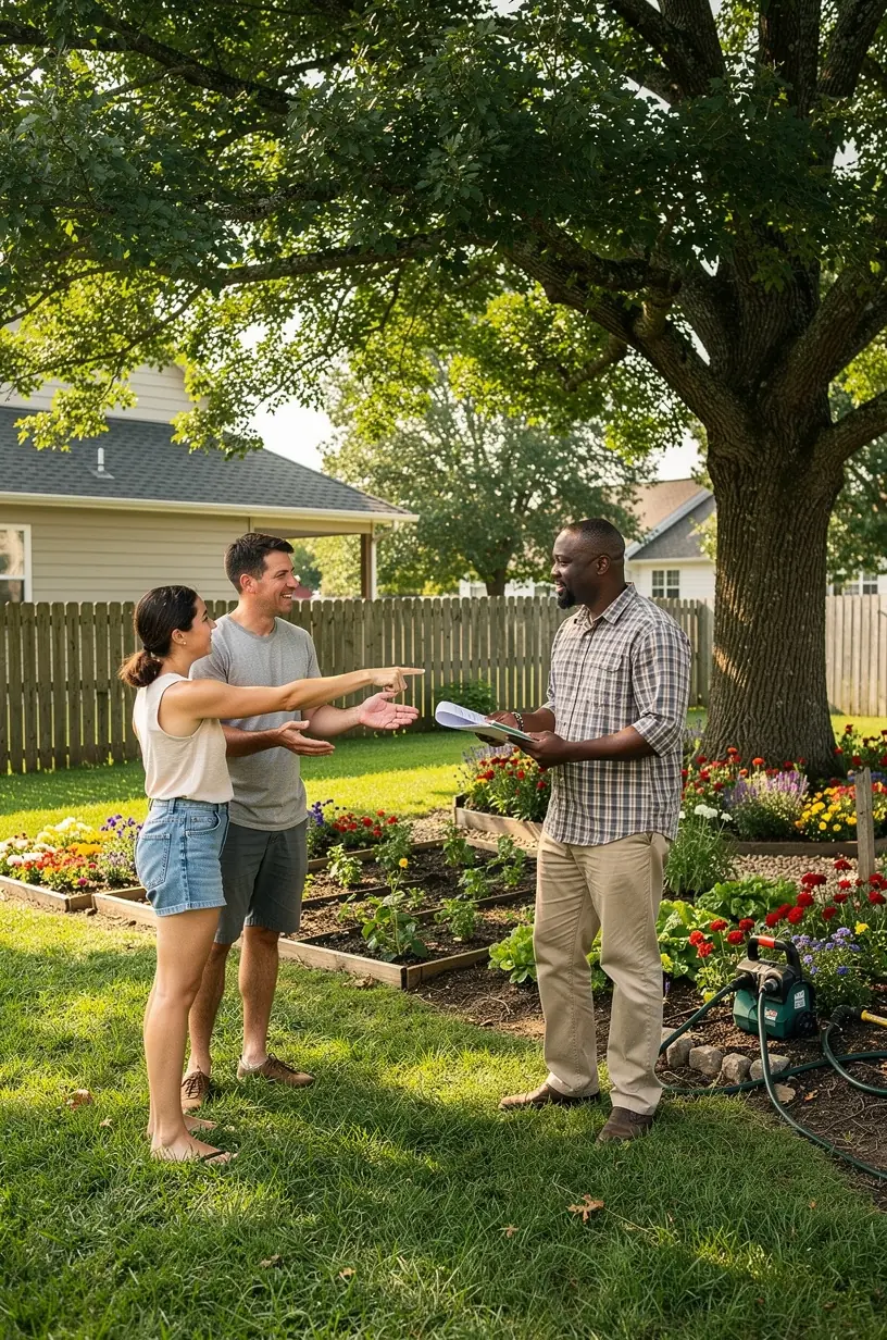 Pollinator-friendly garden with diverse flowering plants